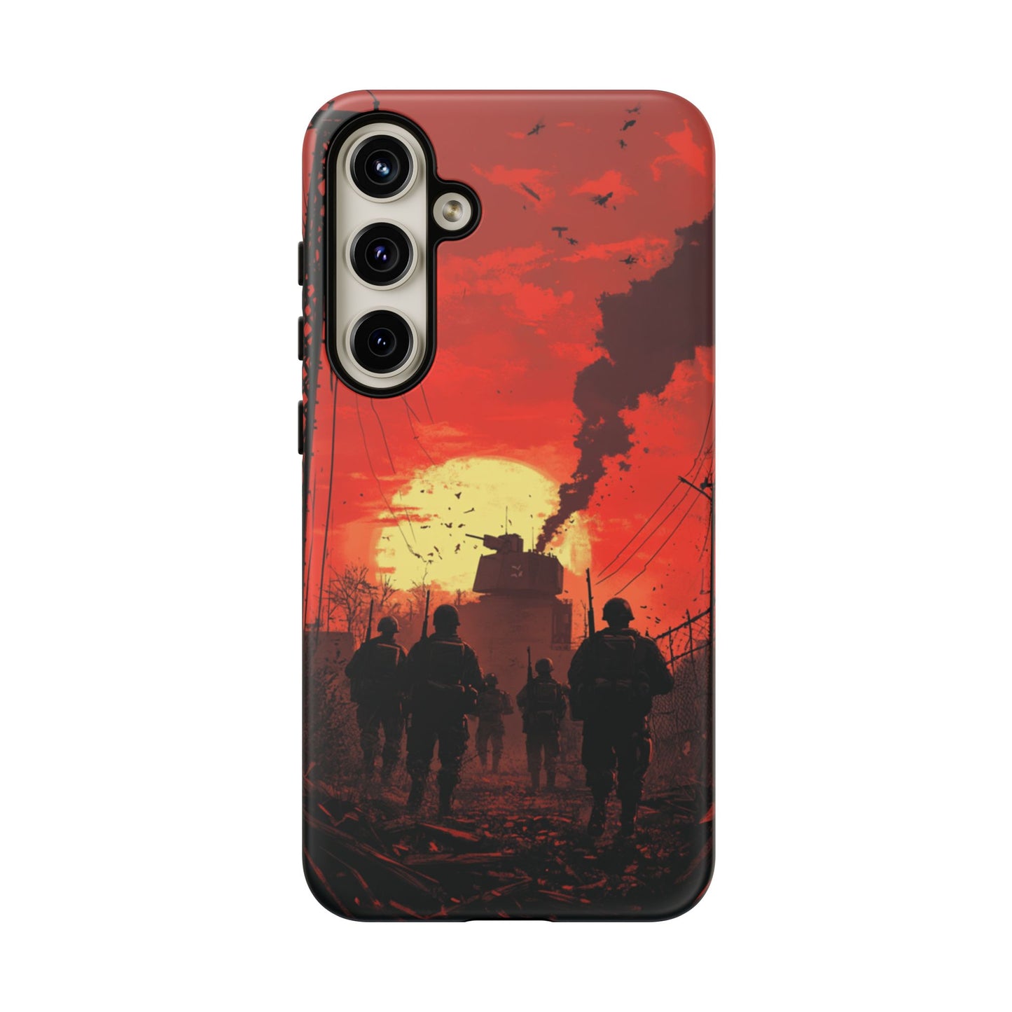 Dystopian Sunset Soldier Phone Case - iPhone, Google Pixel, Samsung Galaxy