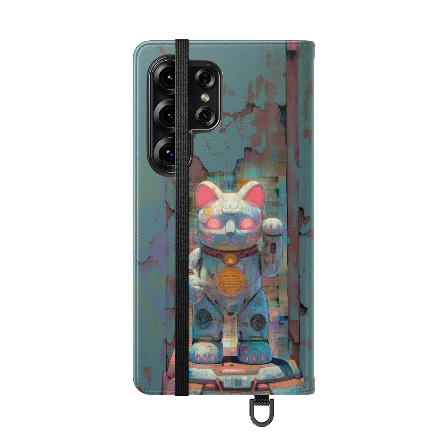 Cyber Lucky Cat - Wallet Flip Case