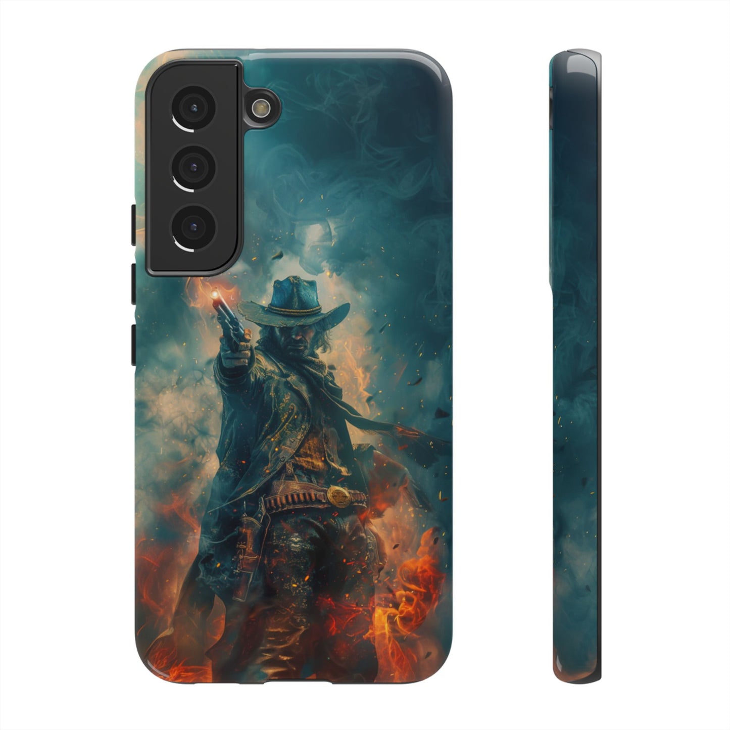 Flaming Outlaw Gunslinger – Tough Samsung Galaxy Case