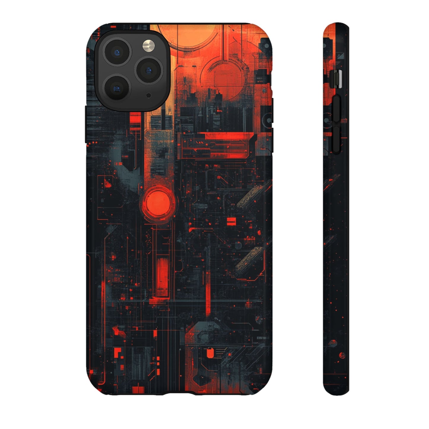 Neon Circuit Matrix – Tough iPhone Case