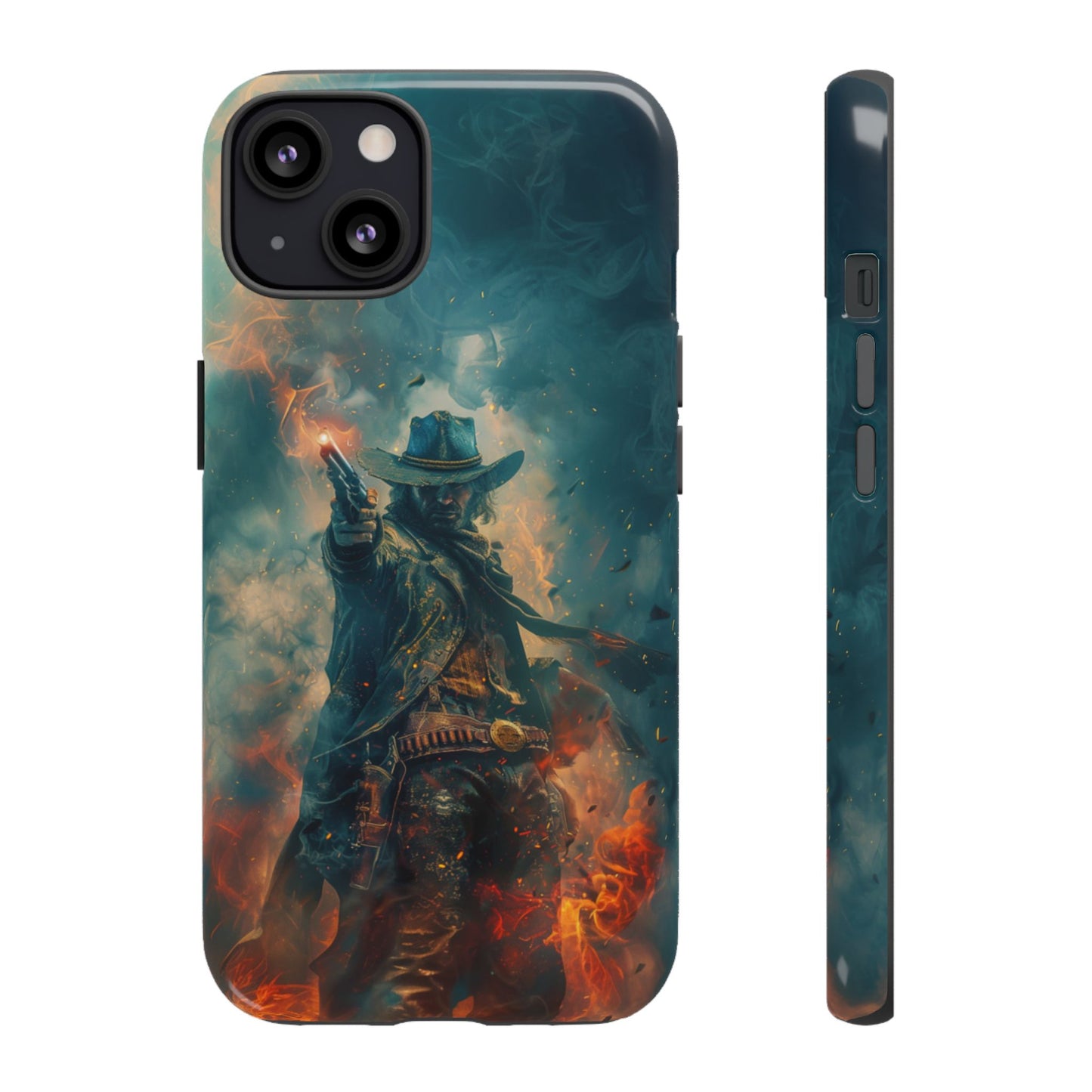 Flaming Outlaw Gunslinger – Tough iPhone Case