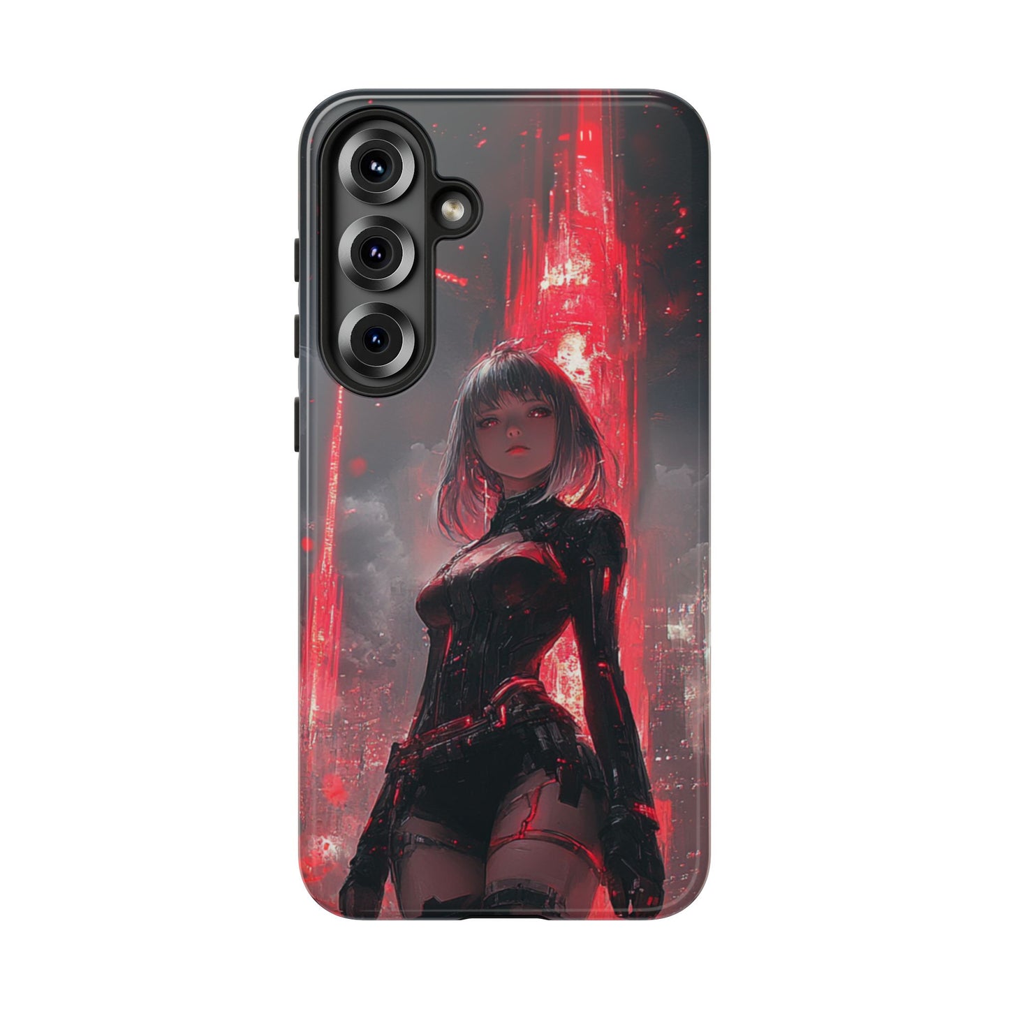 Crimson Cyber Sentinel – Tough Samsung Galaxy Case