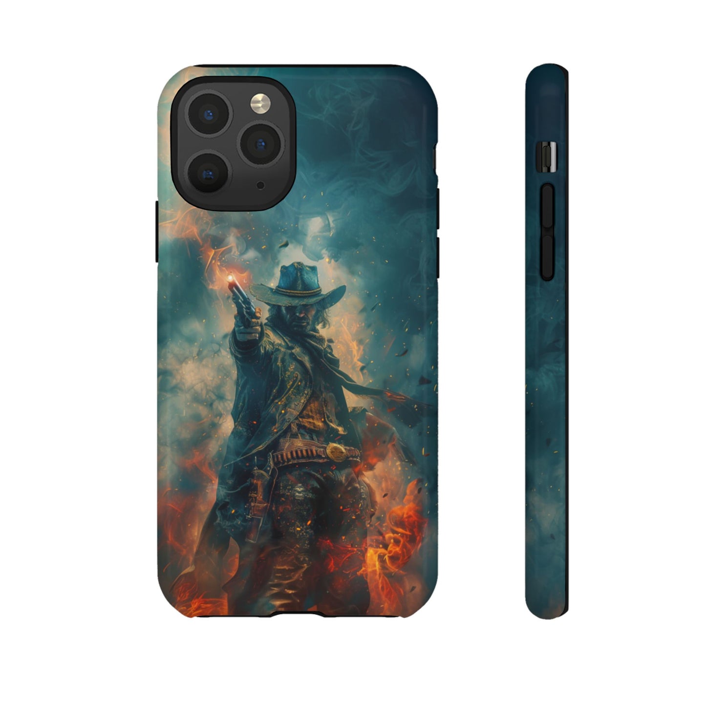 Flaming Outlaw Gunslinger – Tough iPhone Case