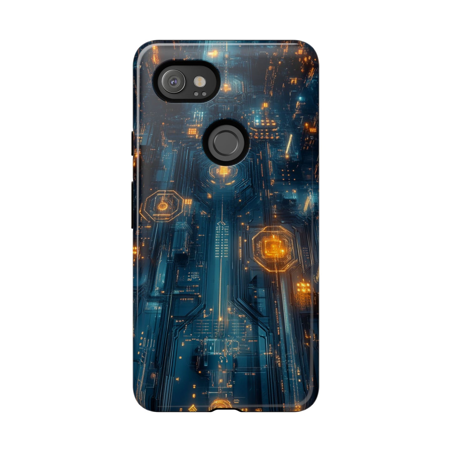 Quantum Neon Skyline – Tough Google Pixel Case