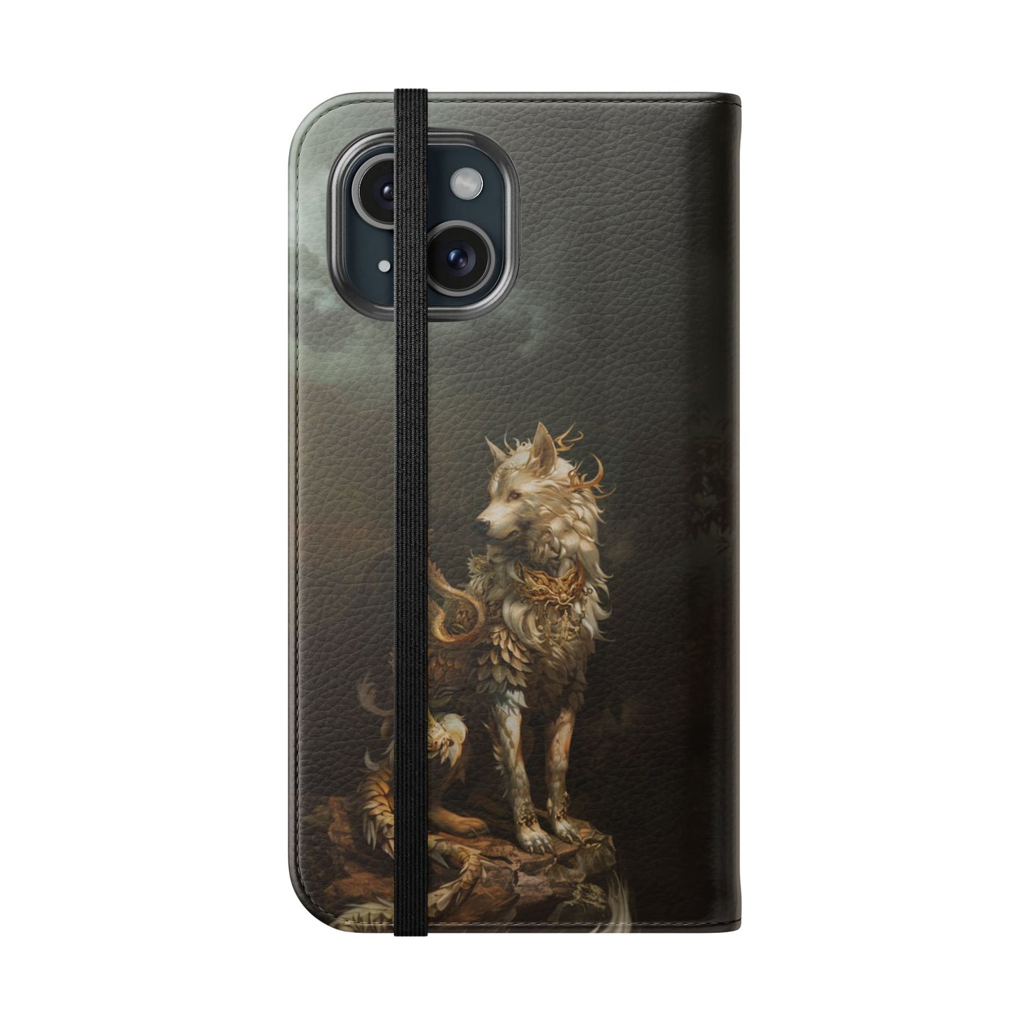 Antlered Wolf Guardian - Wallet Flip Case