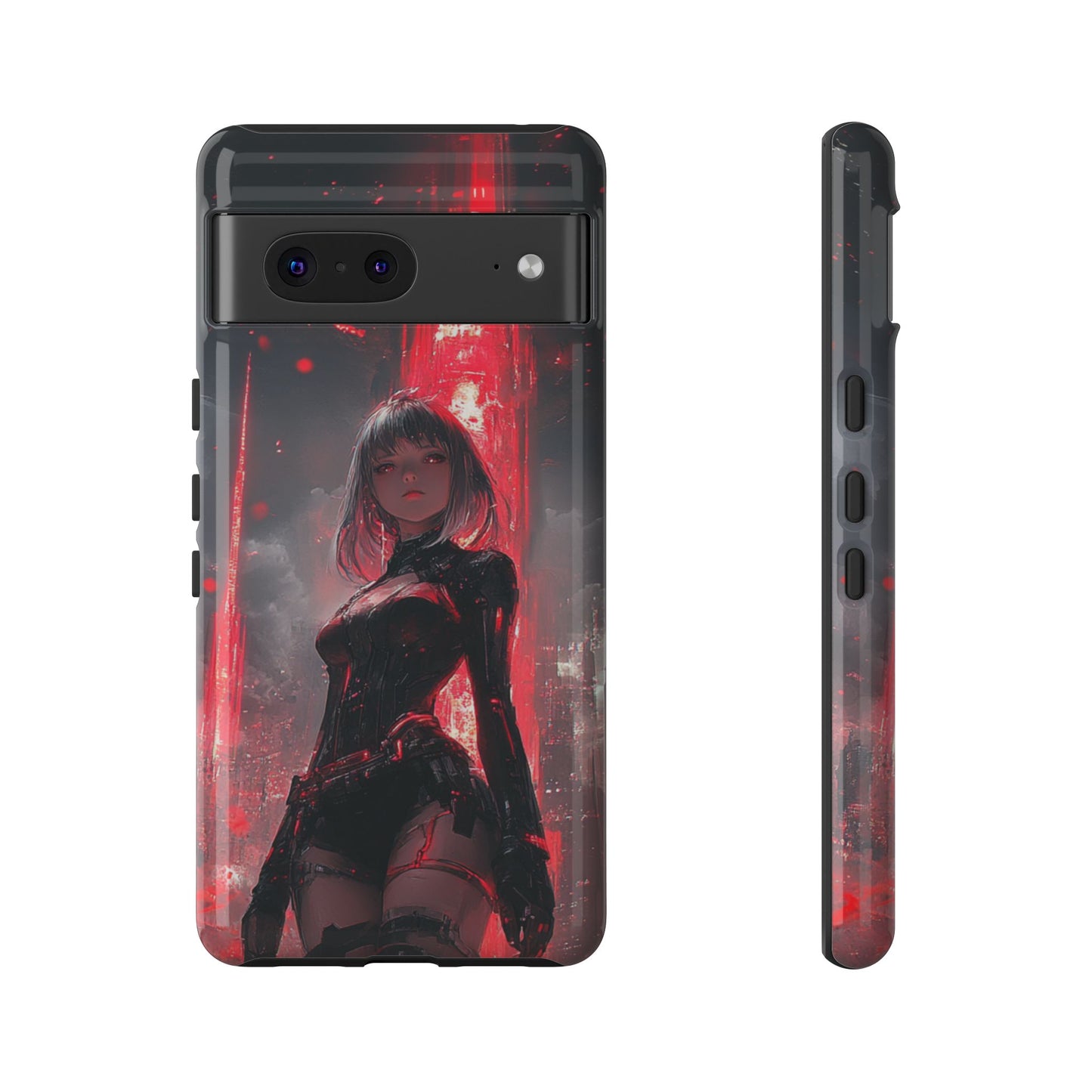 Crimson Cyber Sentinel – Tough Google Pixel Case