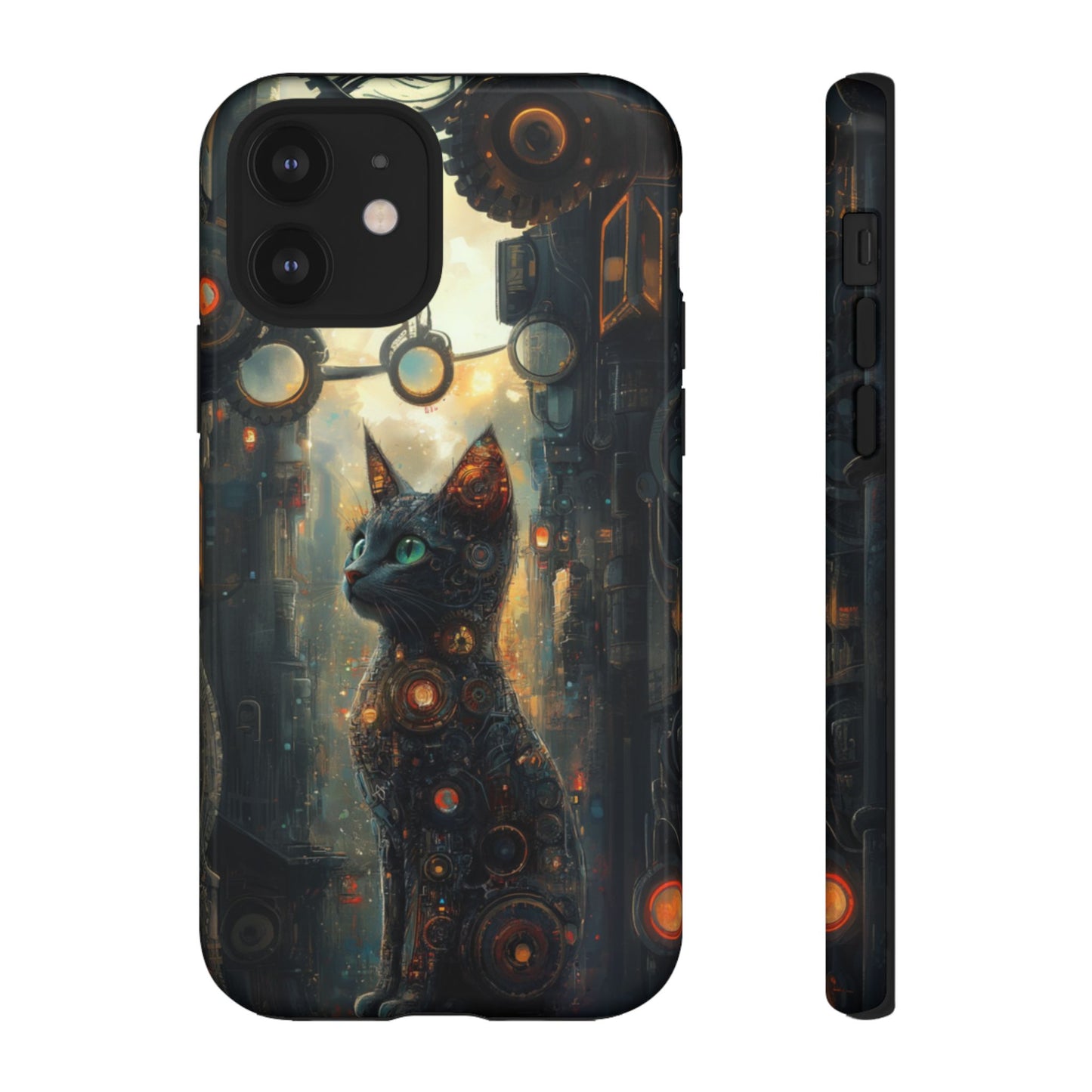 Cybernetic Steampunk Cat Phone Case – iPhone, Google Pixel, Samsung Galaxy