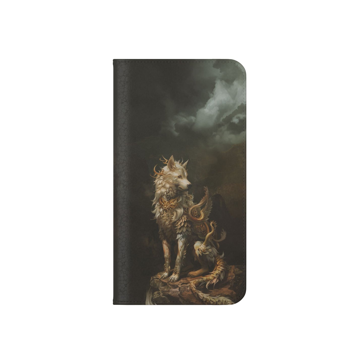 Antlered Wolf Guardian - Wallet Flip Case