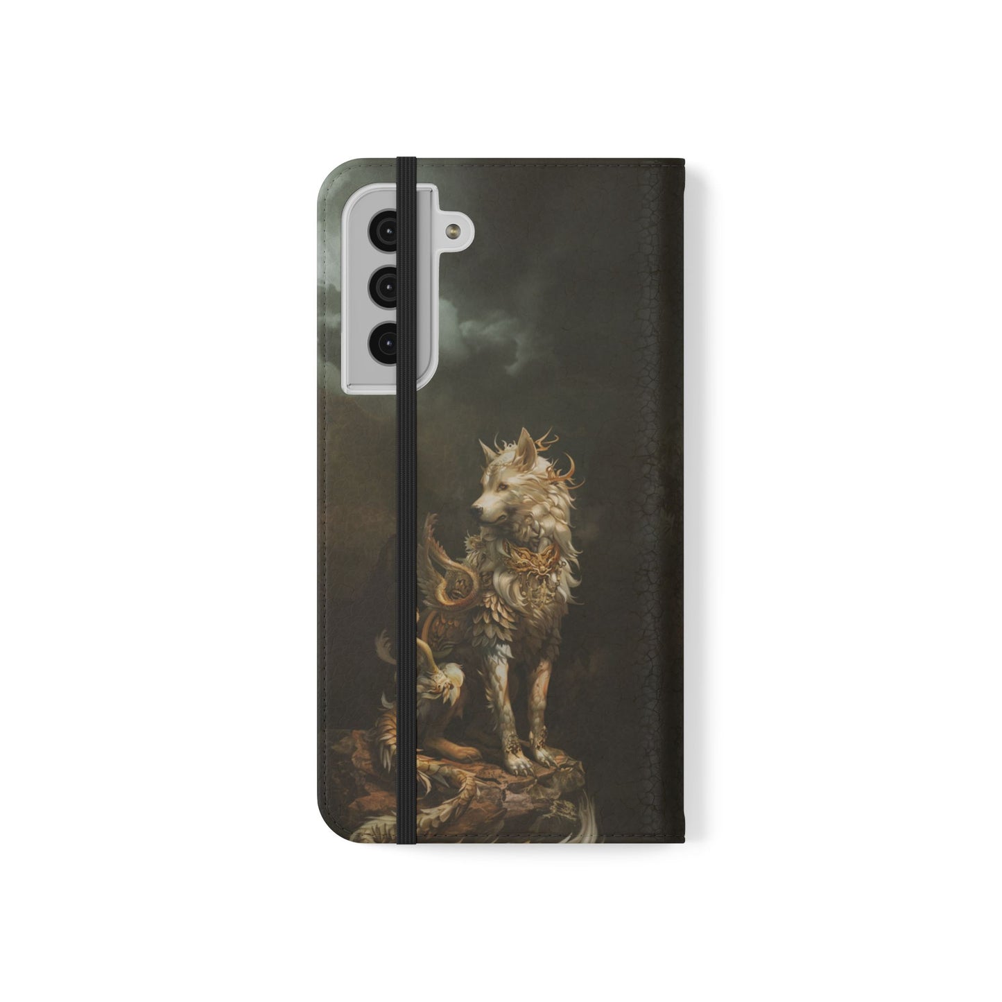 Antlered Wolf Guardian - Wallet Flip Case