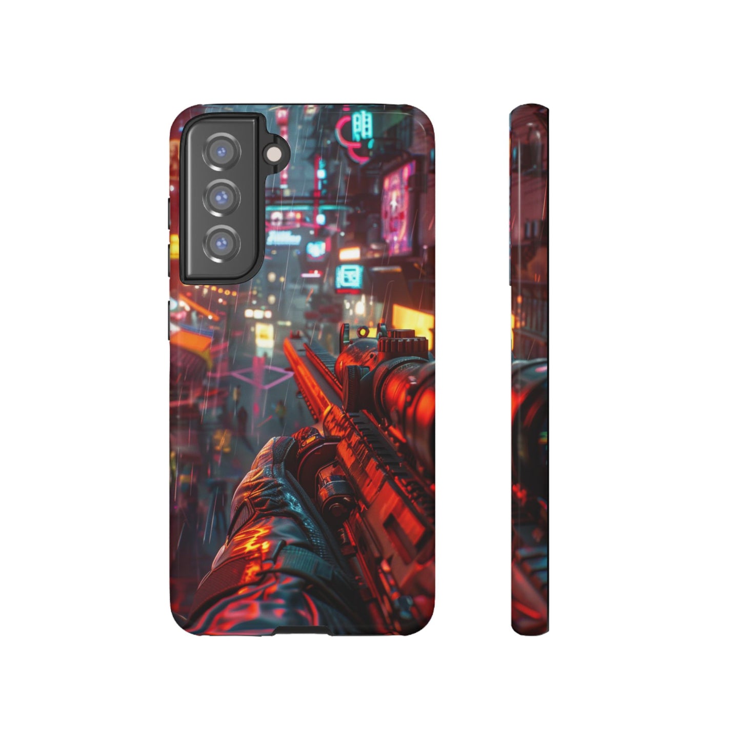 Neon Rain Sniper – Tough Samsung Galaxy Case