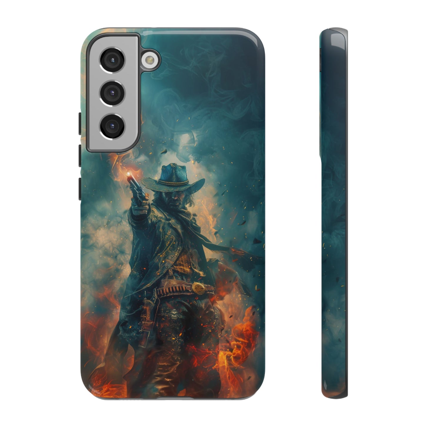 Flaming Outlaw Gunslinger – Tough Samsung Galaxy Case