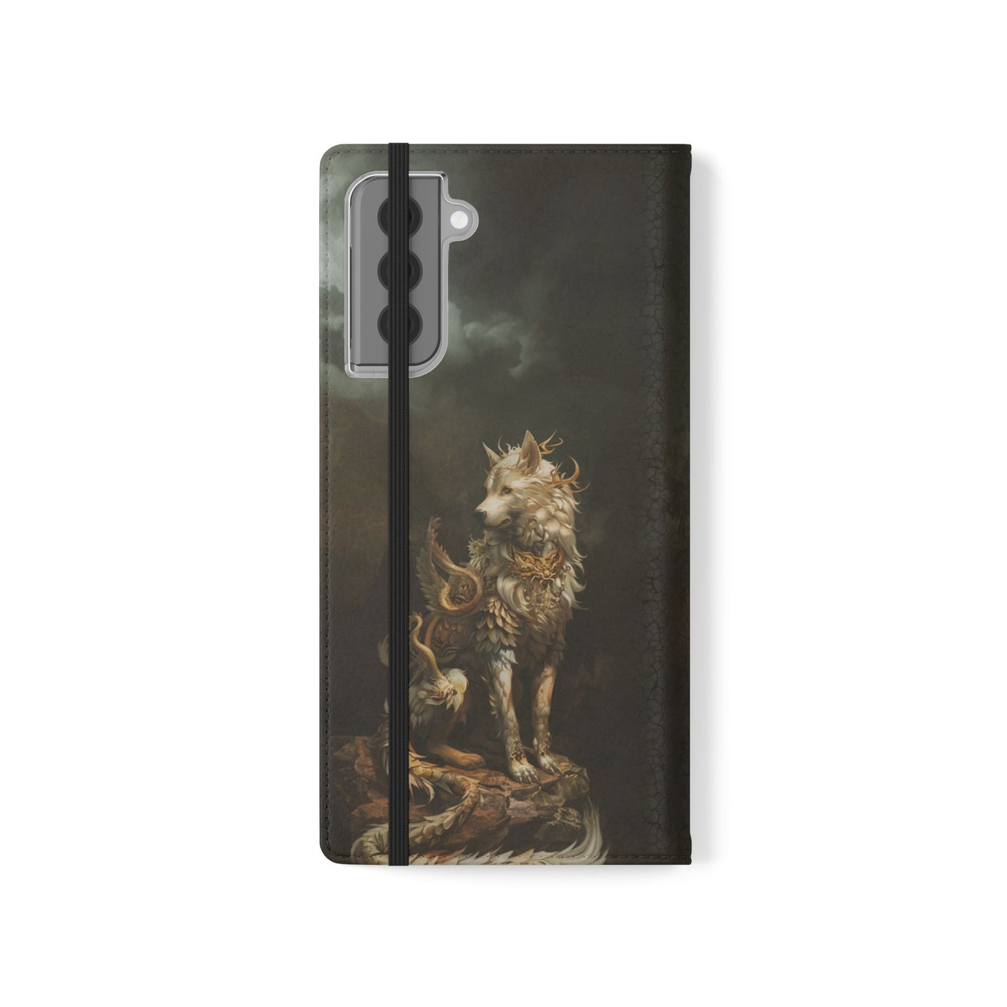 Antlered Wolf Guardian - Wallet Flip Case