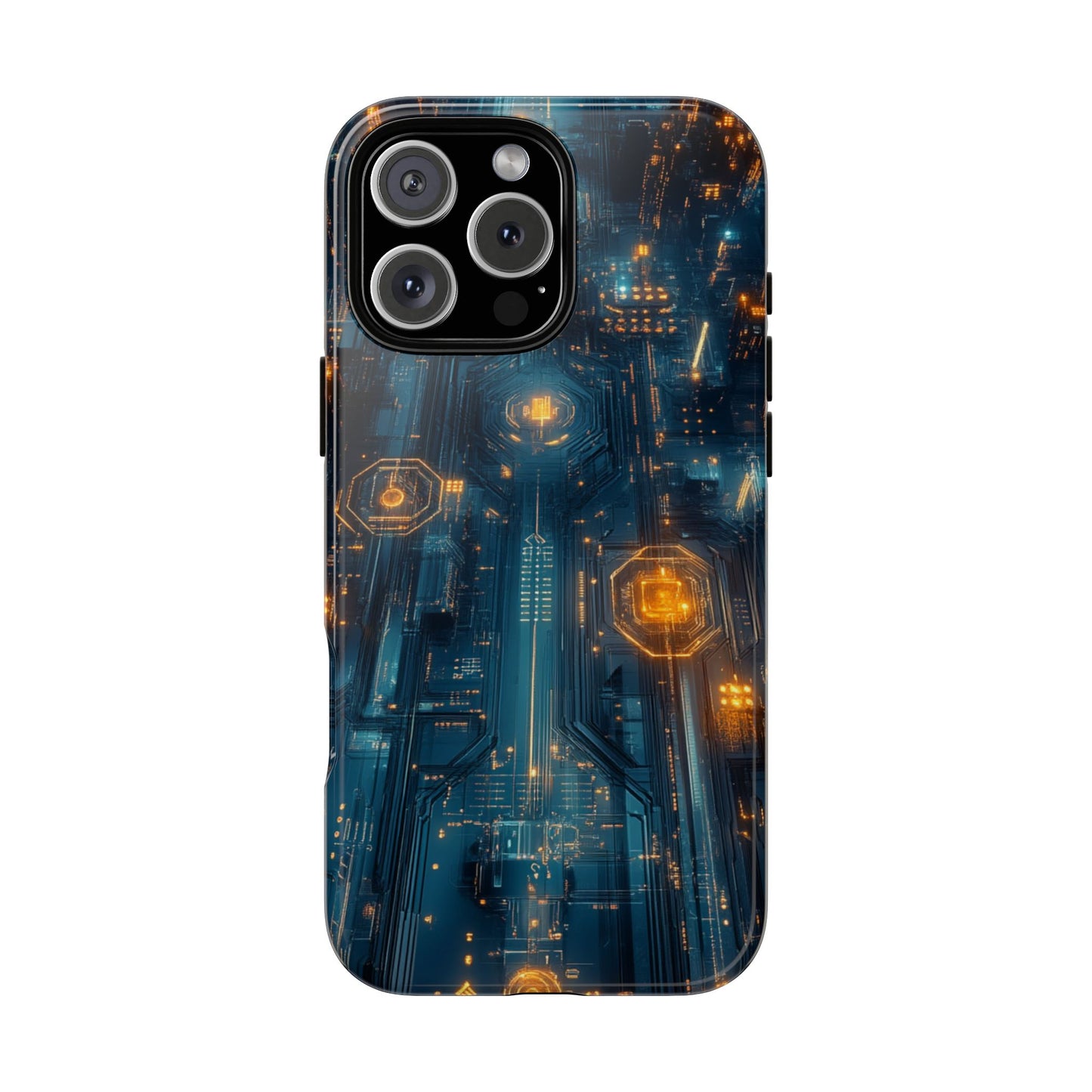 Quantum Neon Skyline – Tough iPhone Case