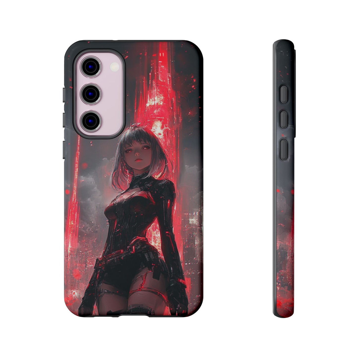 Crimson Cyber Sentinel – Tough Samsung Galaxy Case