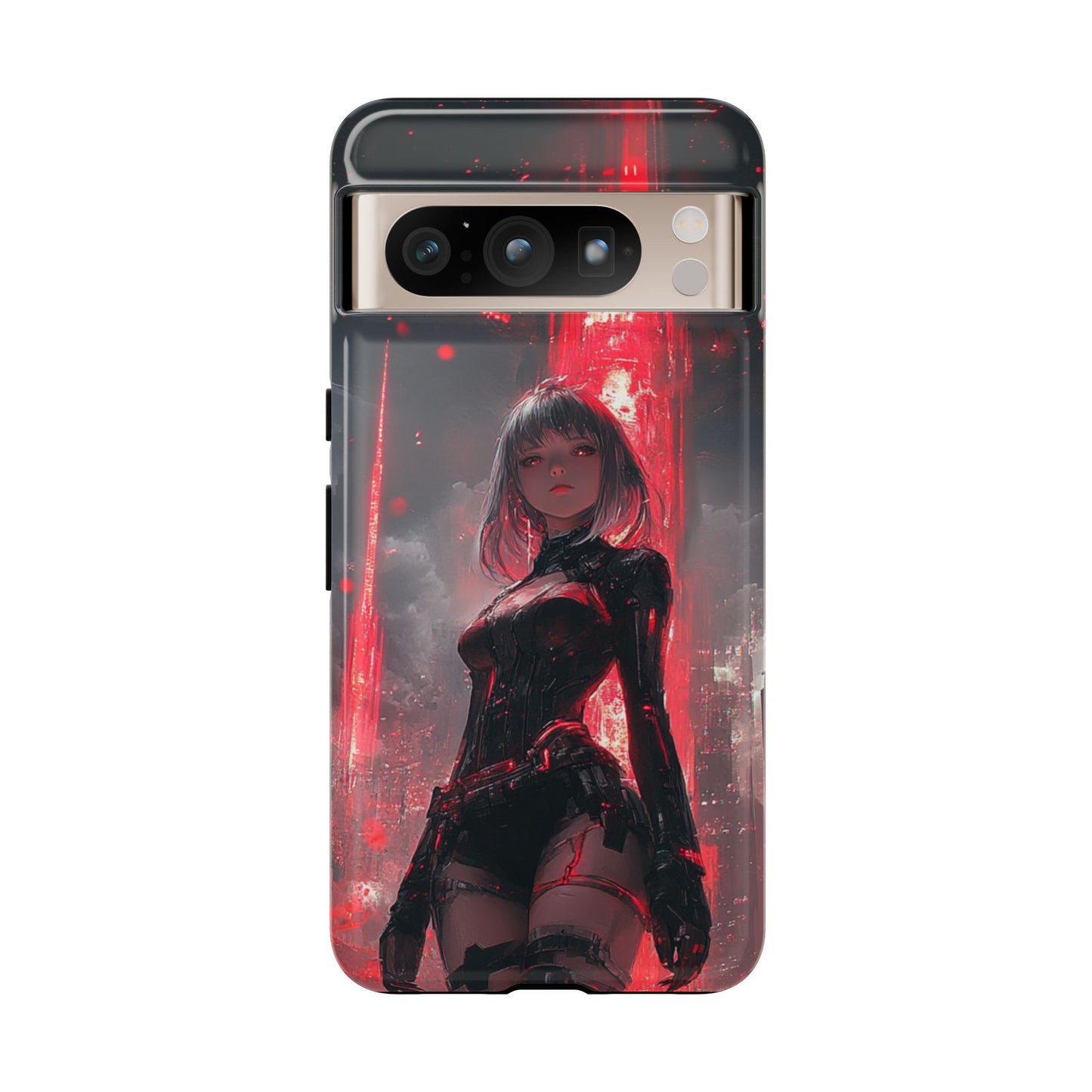 Crimson Cyber Sentinel – Tough Google Pixel Case