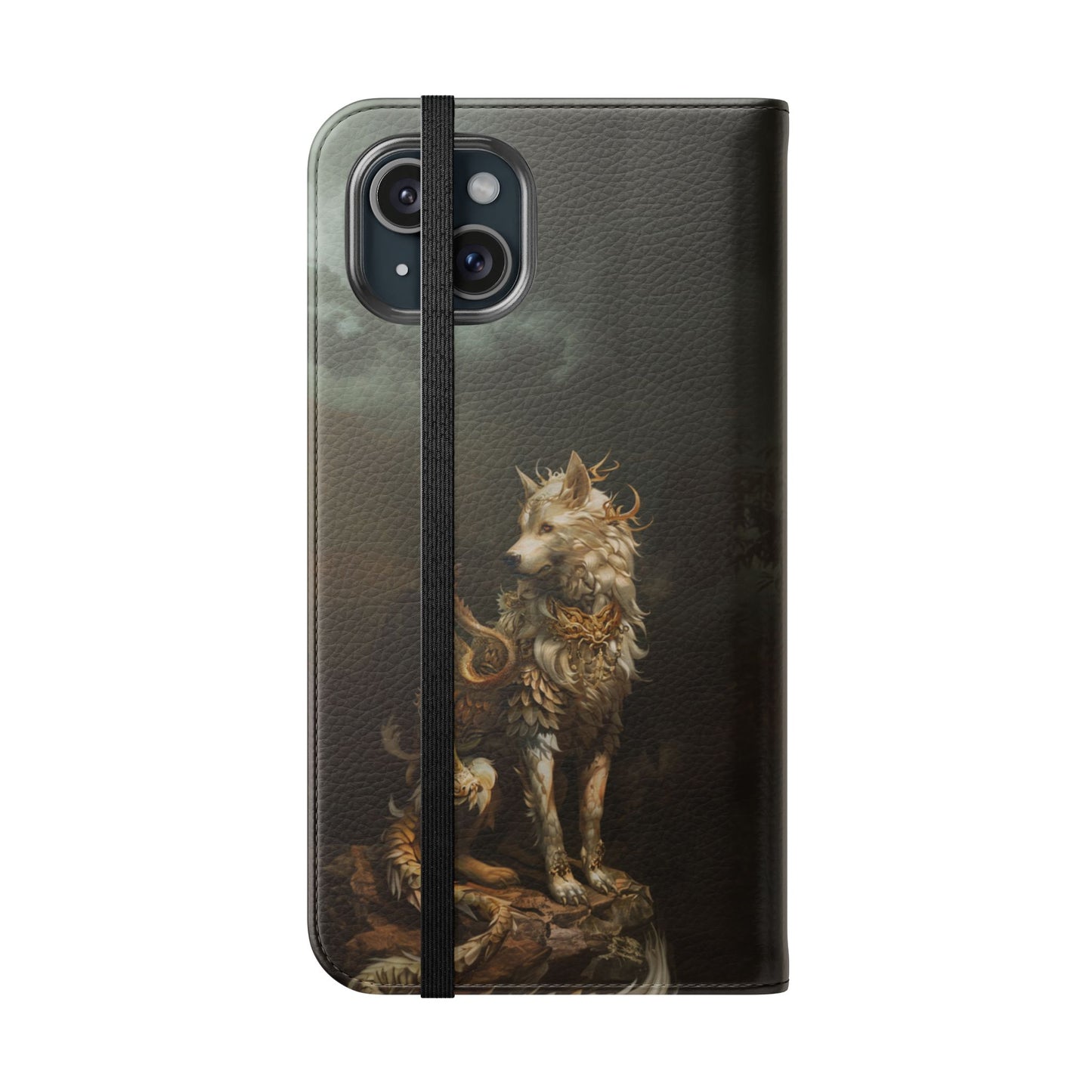 Antlered Wolf Guardian - Wallet Flip Case