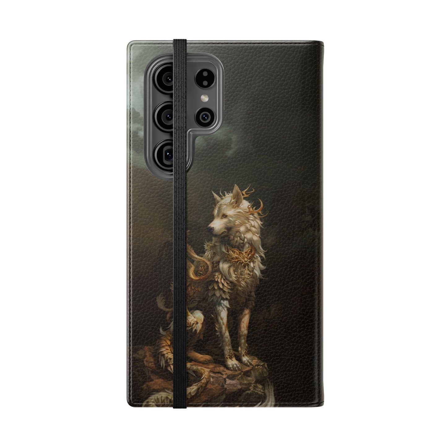 Antlered Wolf Guardian - Wallet Flip Case