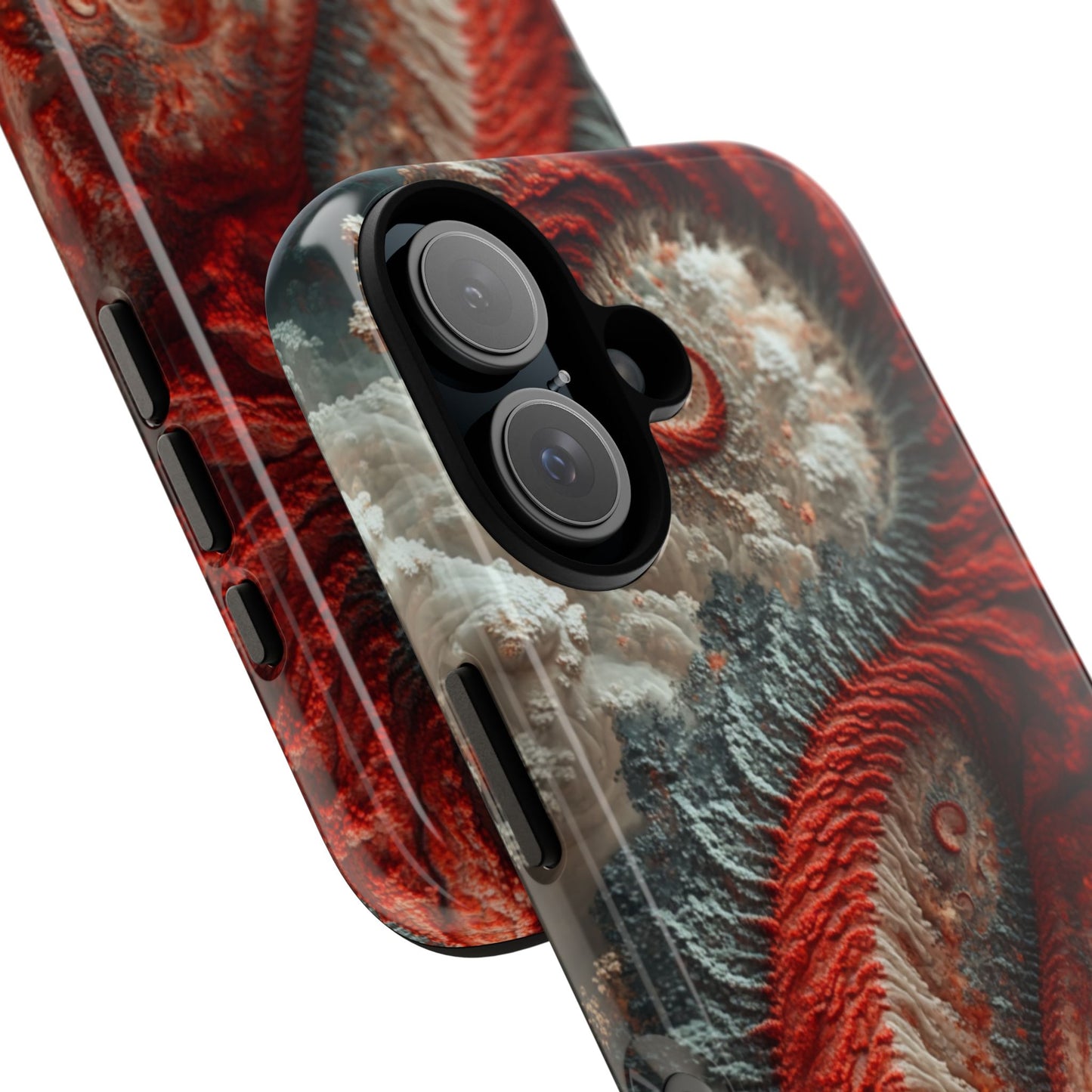 Crimson Spiral Fractal – Tough iPhone Case