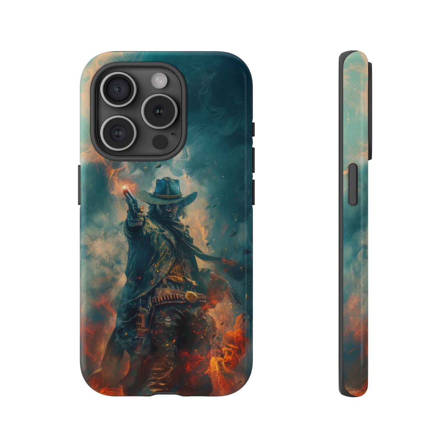 Flaming Outlaw Gunslinger – Tough iPhone Case