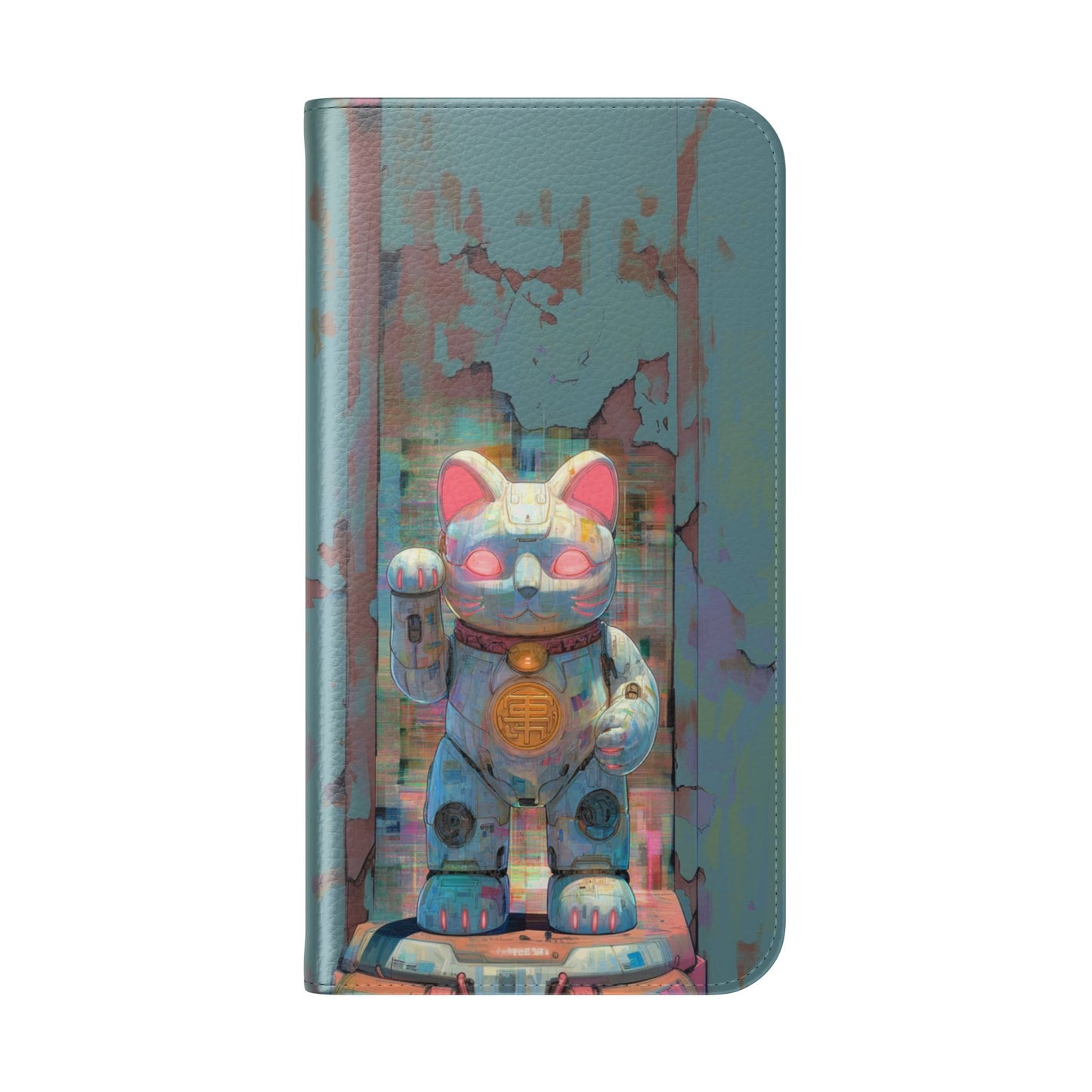 Cyber Lucky Cat - Wallet Flip Case