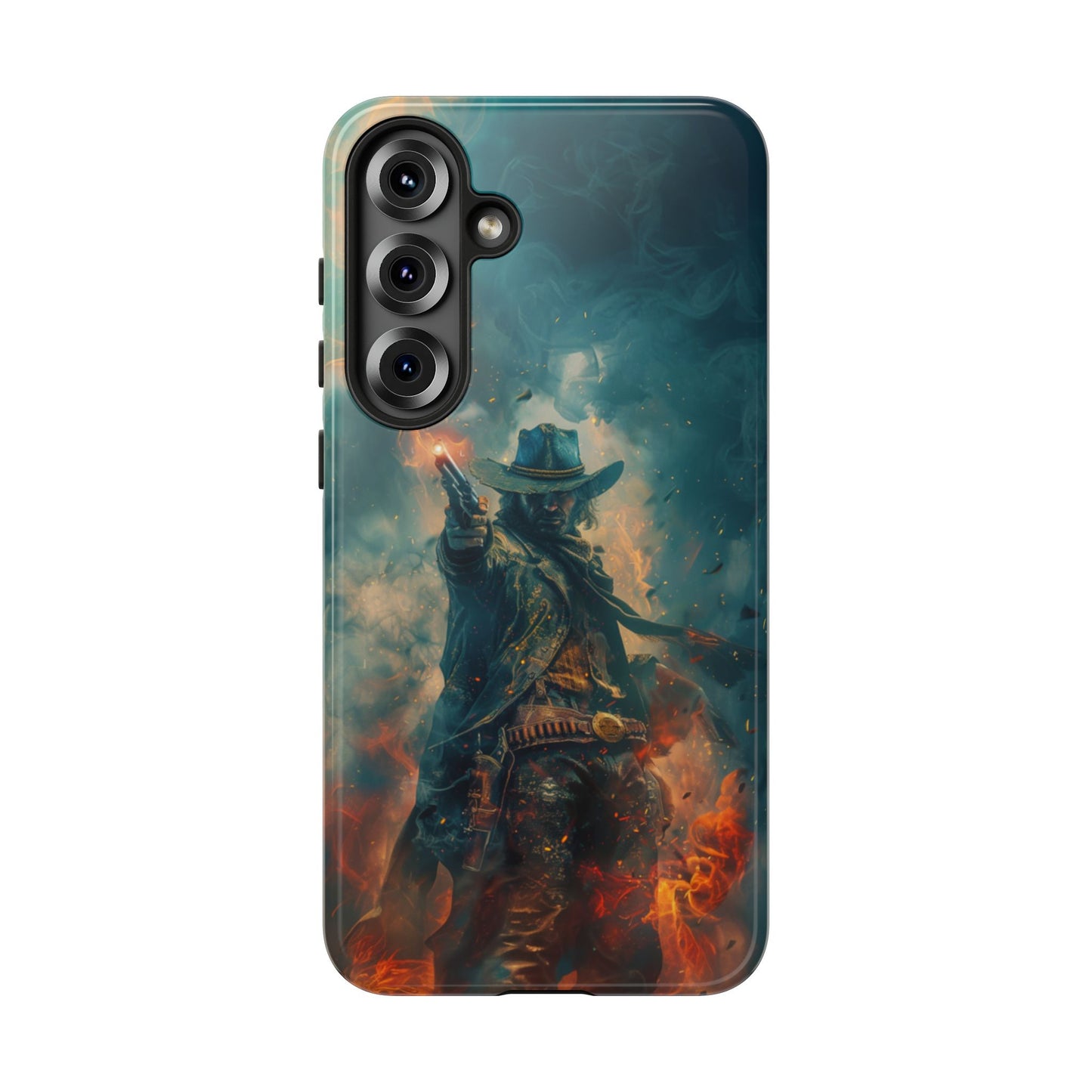 Flaming Outlaw Gunslinger – Tough Samsung Galaxy Case