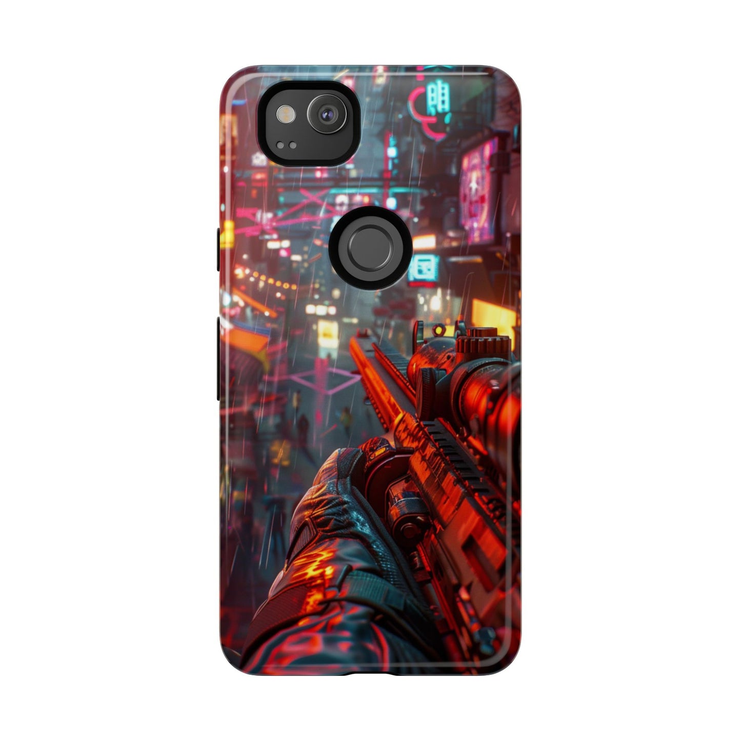 Neon Rain Sniper – Tough Google Pixel Case