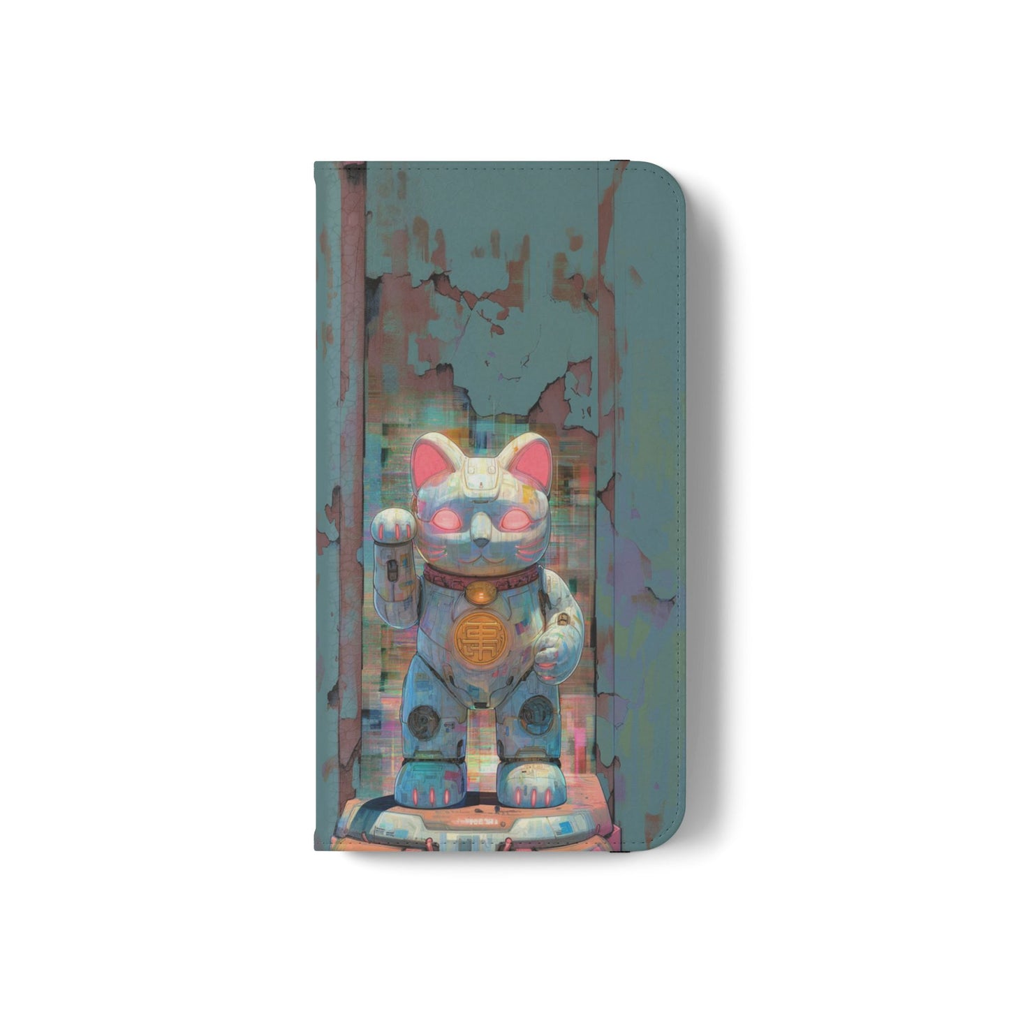 Cyber Lucky Cat - Wallet Flip Case
