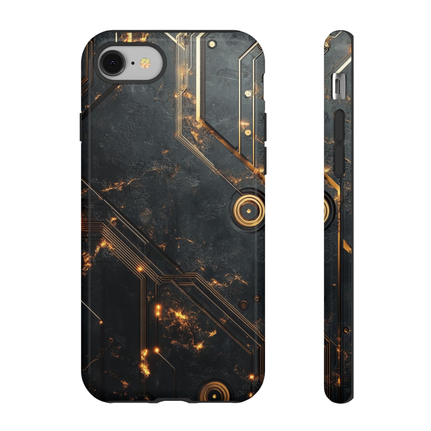 Obsidian Ember Circuit – Tough iPhone Case