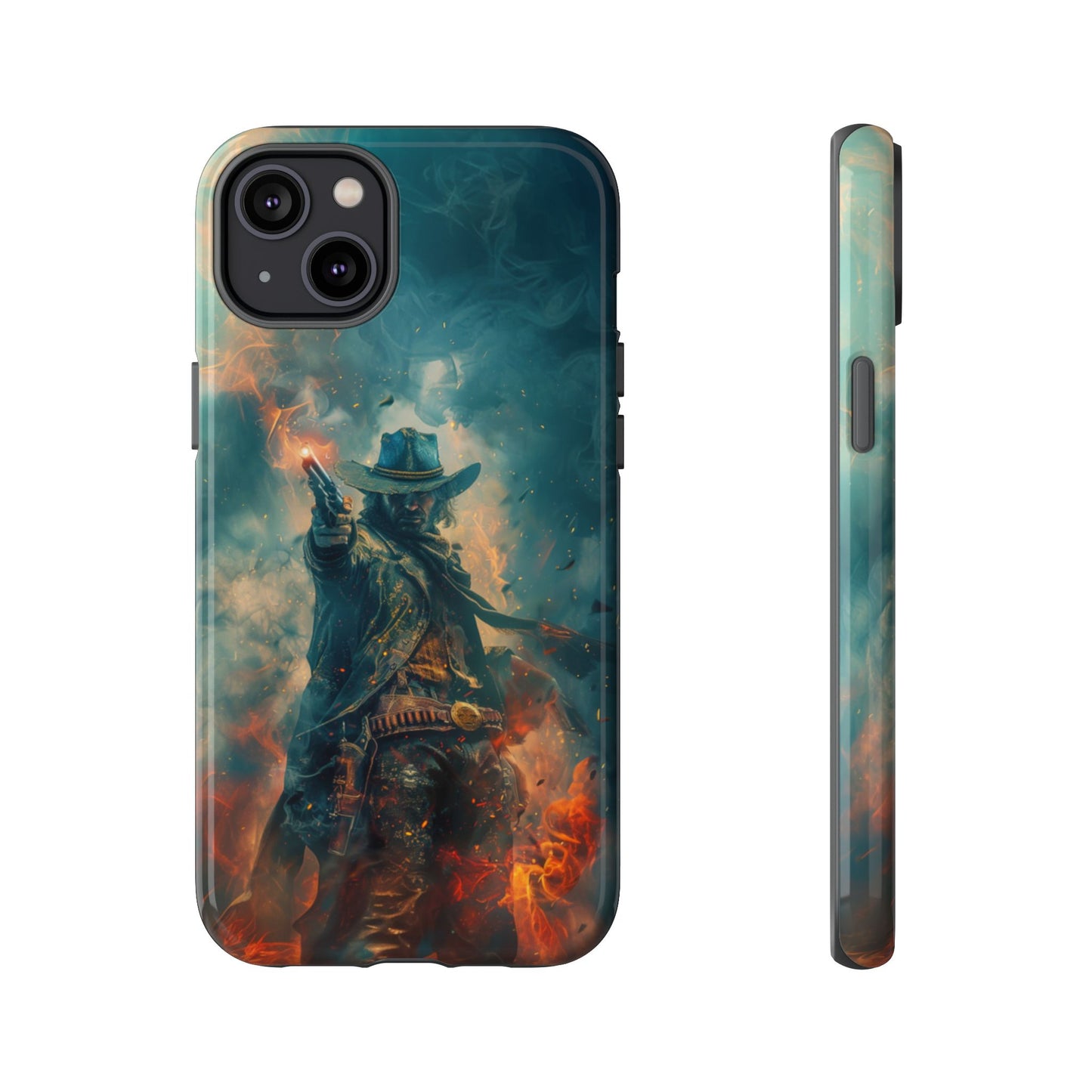 Flaming Outlaw Gunslinger – Tough iPhone Case