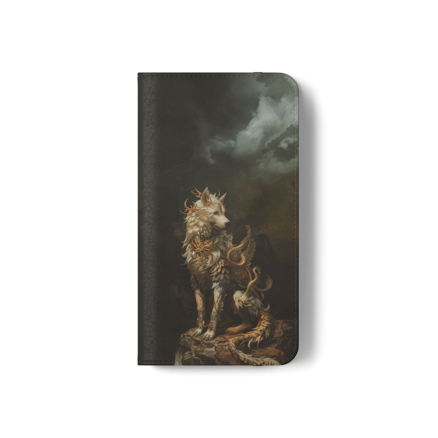Antlered Wolf Guardian - Wallet Flip Case