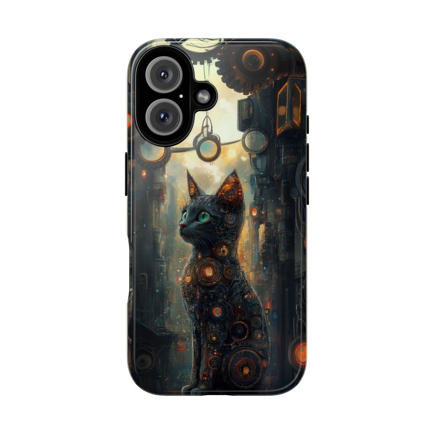 Cybernetic Steampunk Cat Phone Case – iPhone, Google Pixel, Samsung Galaxy