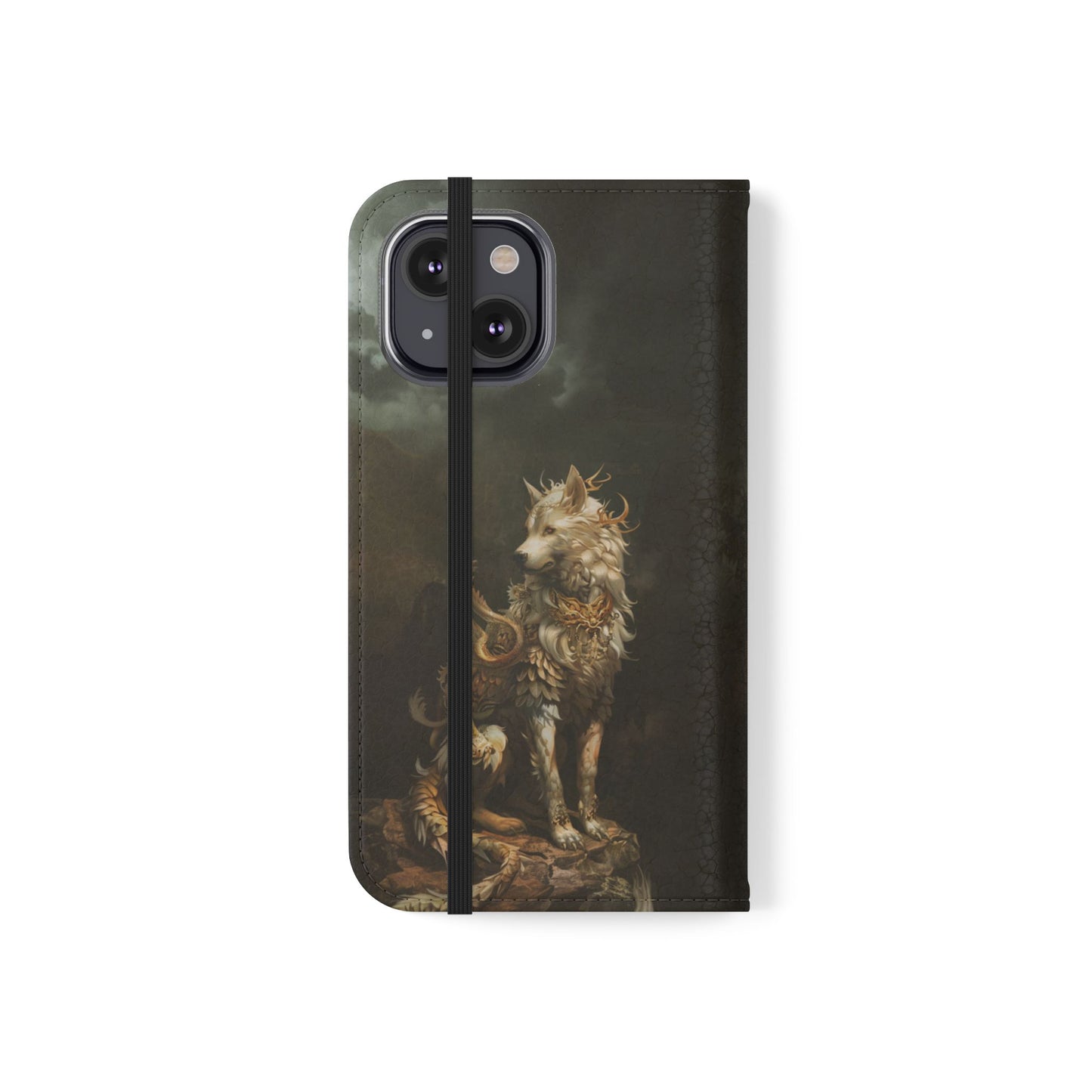 Antlered Wolf Guardian - Wallet Flip Case