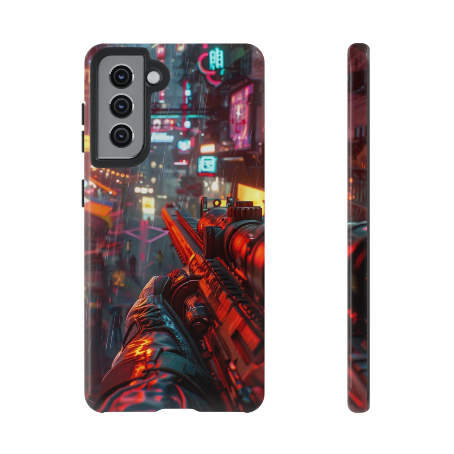 Neon Rain Sniper – Tough Samsung Galaxy Case
