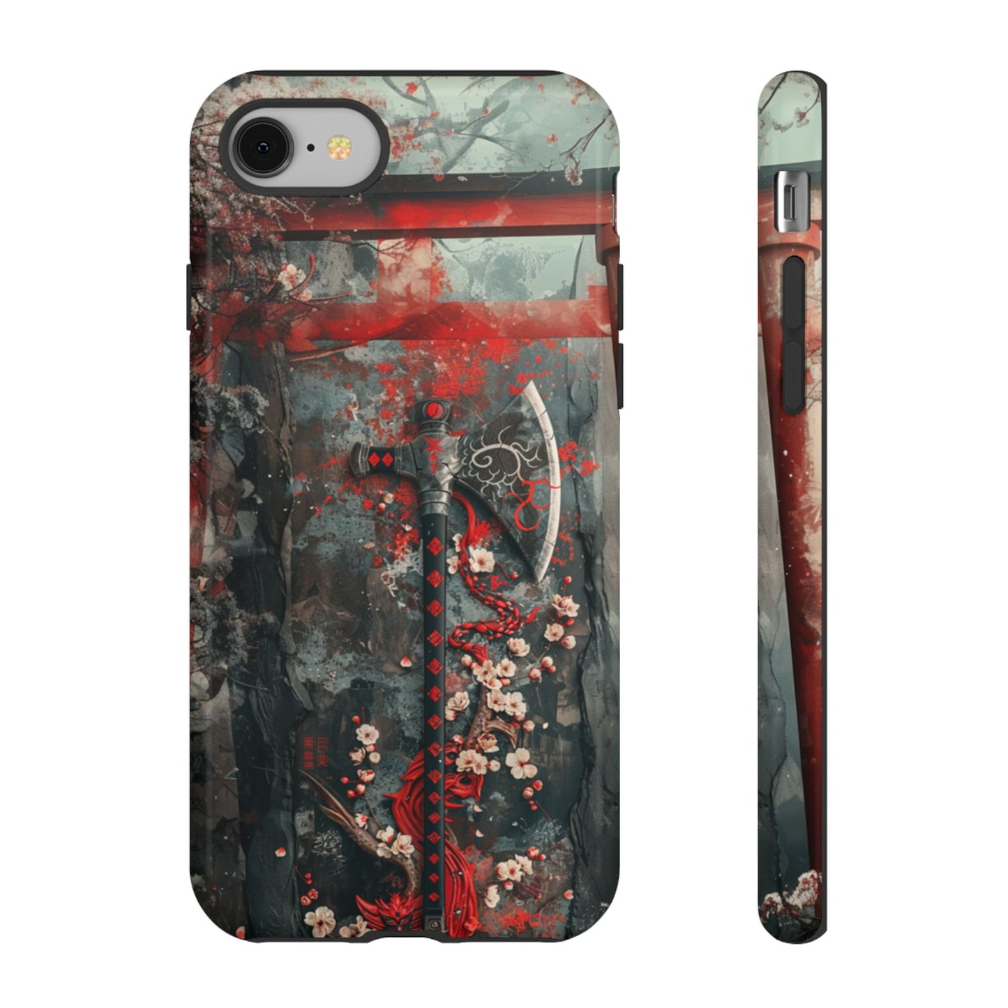 Sakura Warrior Axe - Tough iPhone Case