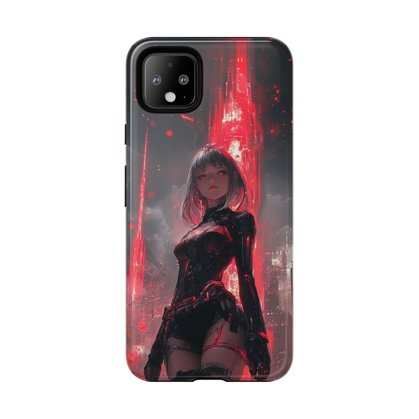 Crimson Cyber Sentinel – Tough Google Pixel Case