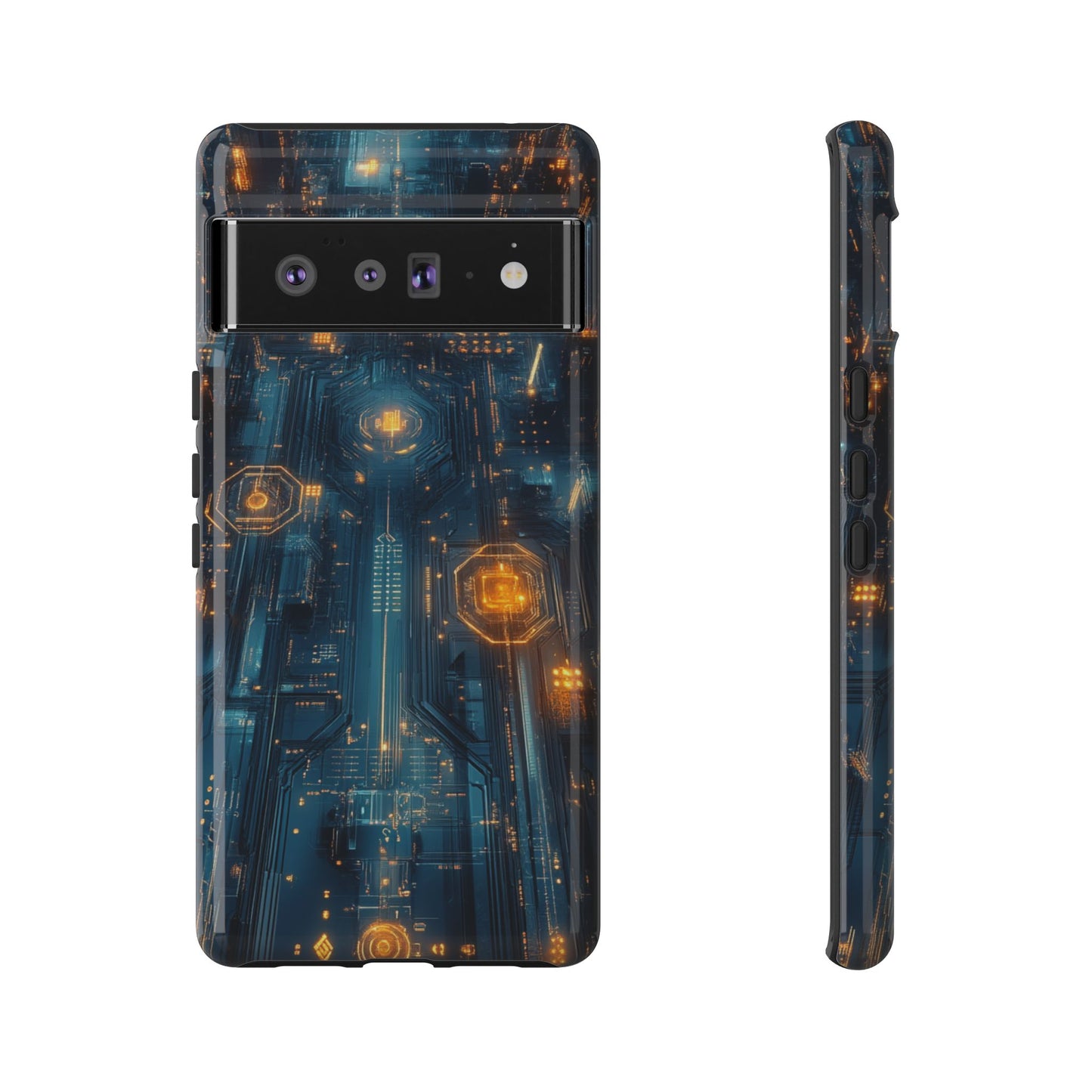 Quantum Neon Skyline – Tough Google Pixel Case
