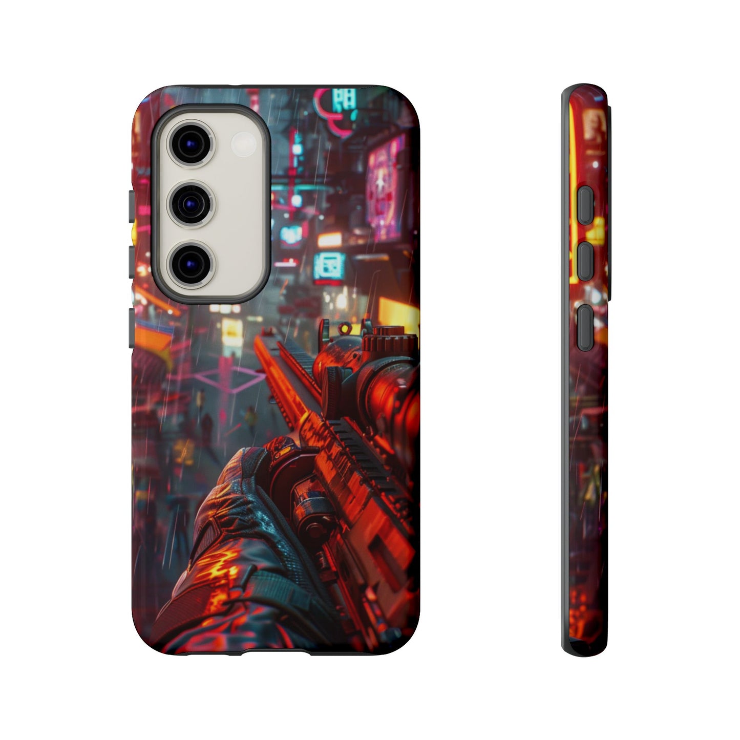 Neon Rain Sniper – Tough Samsung Galaxy Case