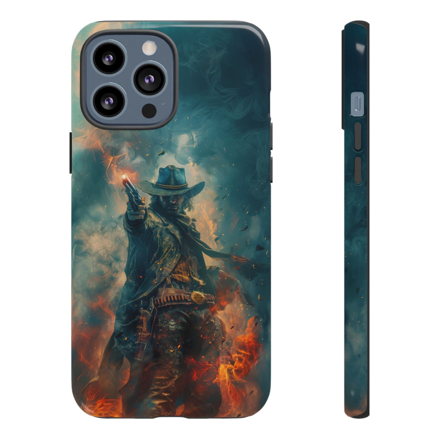 Flaming Outlaw Gunslinger – Tough iPhone Case