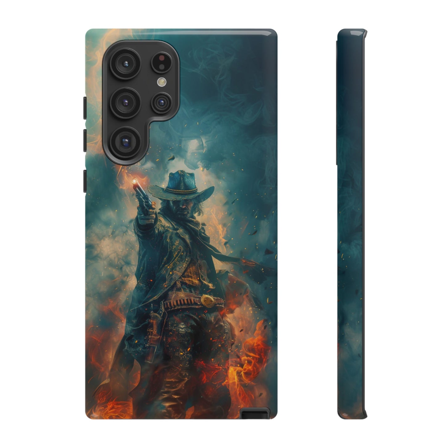 Flaming Outlaw Gunslinger – Tough Samsung Galaxy Case