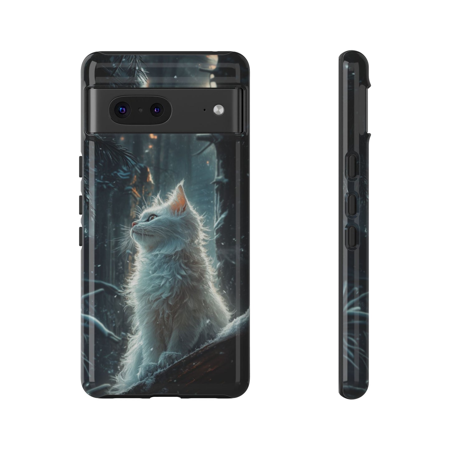 Winter Enchantment White Cat Phone Case - iPhone, Google Pixel, Samsung Galaxy