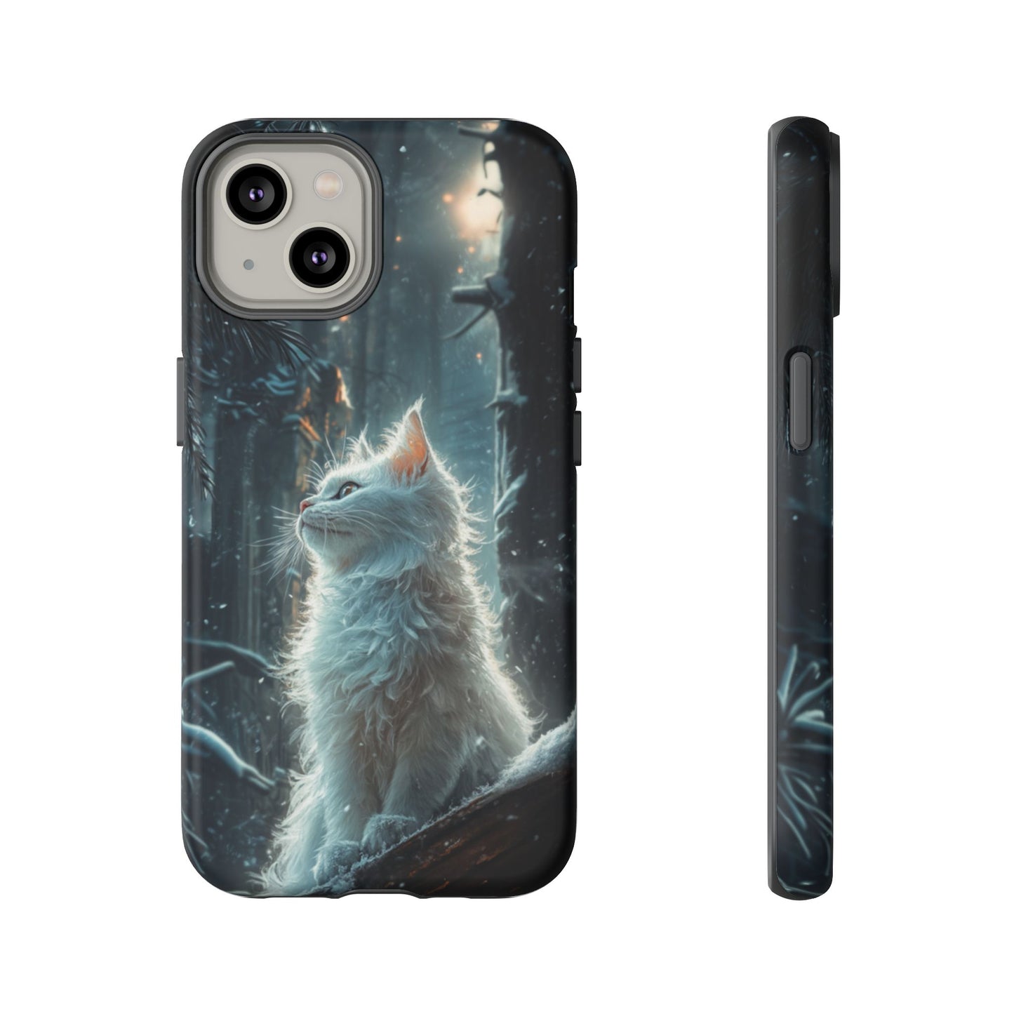 Winter Enchantment White Cat Phone Case - iPhone, Google Pixel, Samsung Galaxy