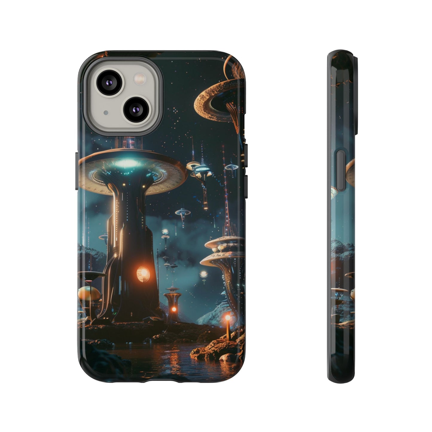 Futuristic Alien City - iPhone, Google Pixel, Samsung Galaxy