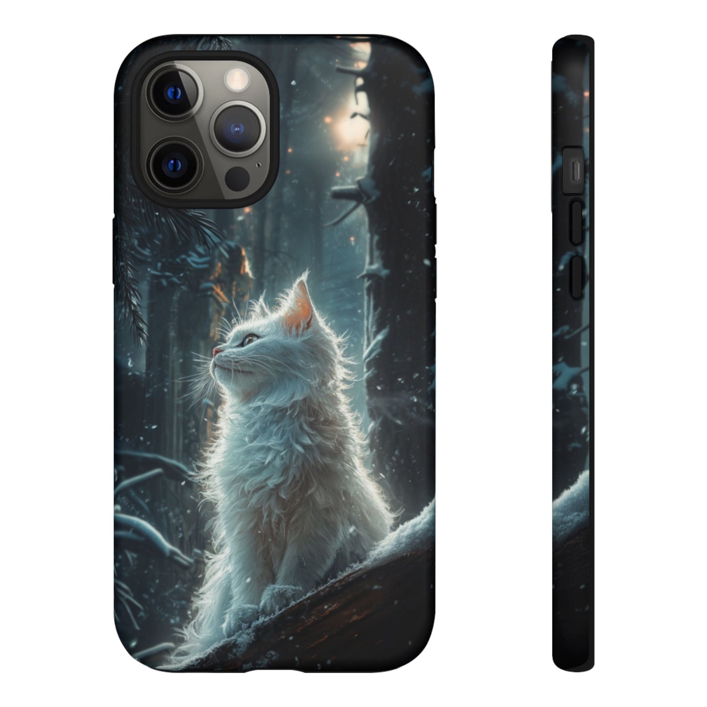 Winter Enchantment White Cat Phone Case - iPhone, Google Pixel, Samsung Galaxy