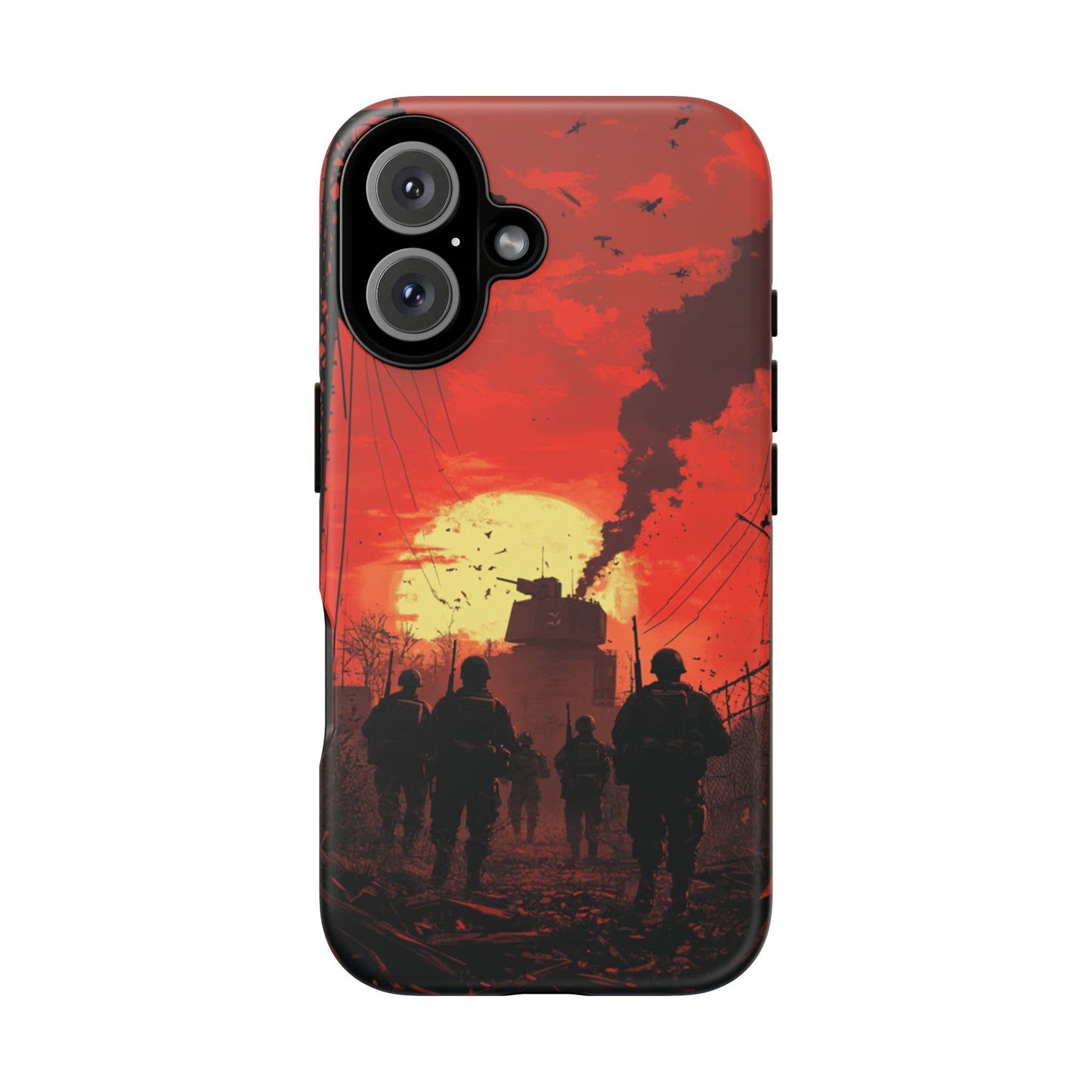 Dystopian Sunset Soldier Phone Case - iPhone, Google Pixel, Samsung Galaxy