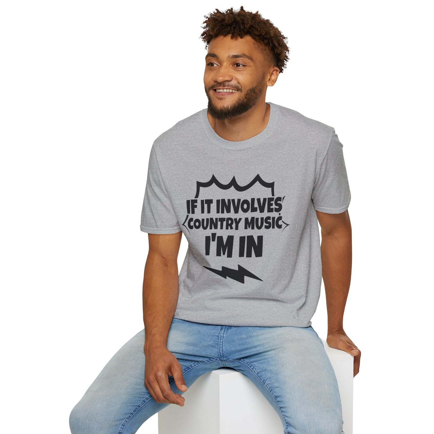 "If It Involves Country Music I'm In" Unisex Soft-Style T-Shirt