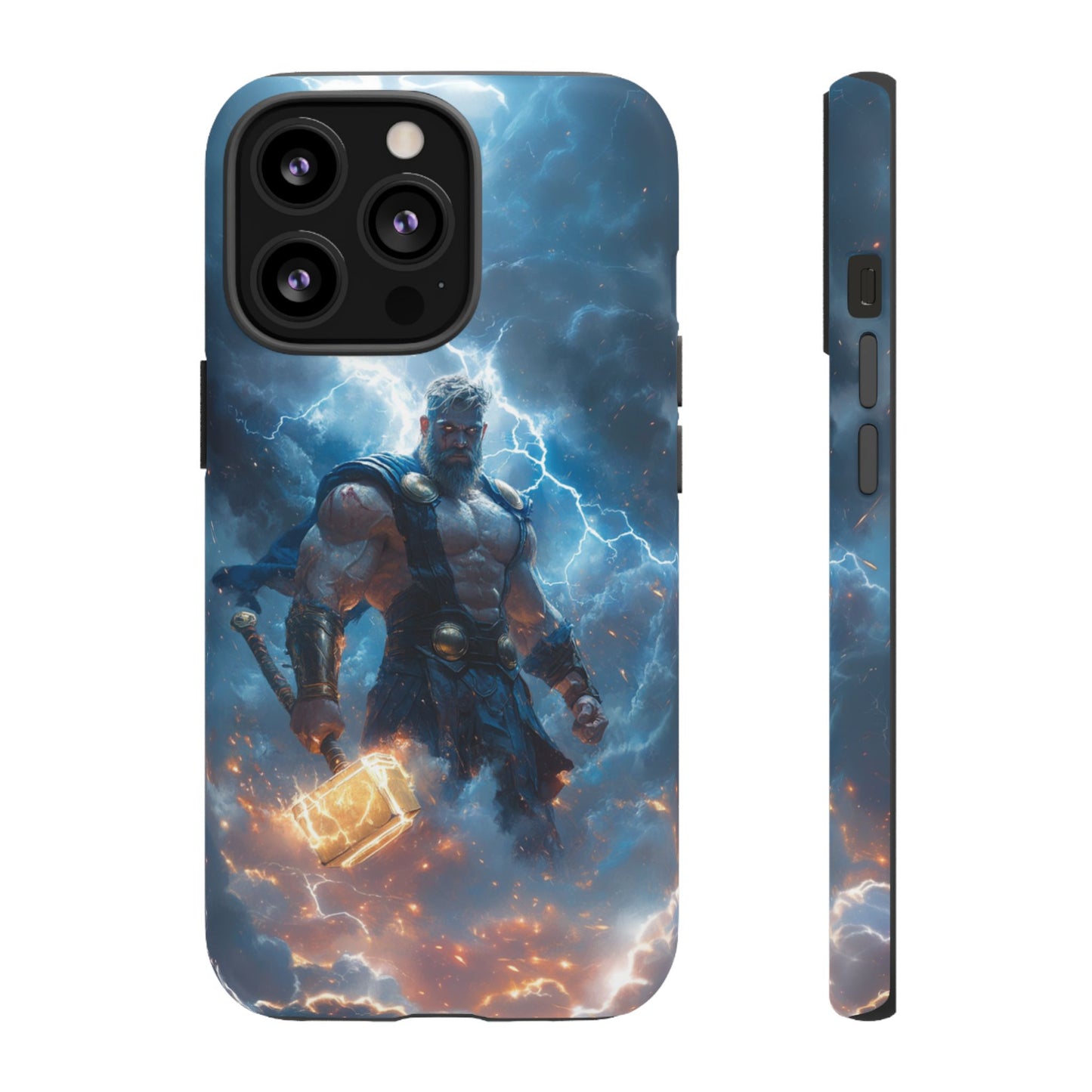 Thunderous Might: Thor Wielding Mjölnir Phone Case - iPhone, Google Pixel, Samsung