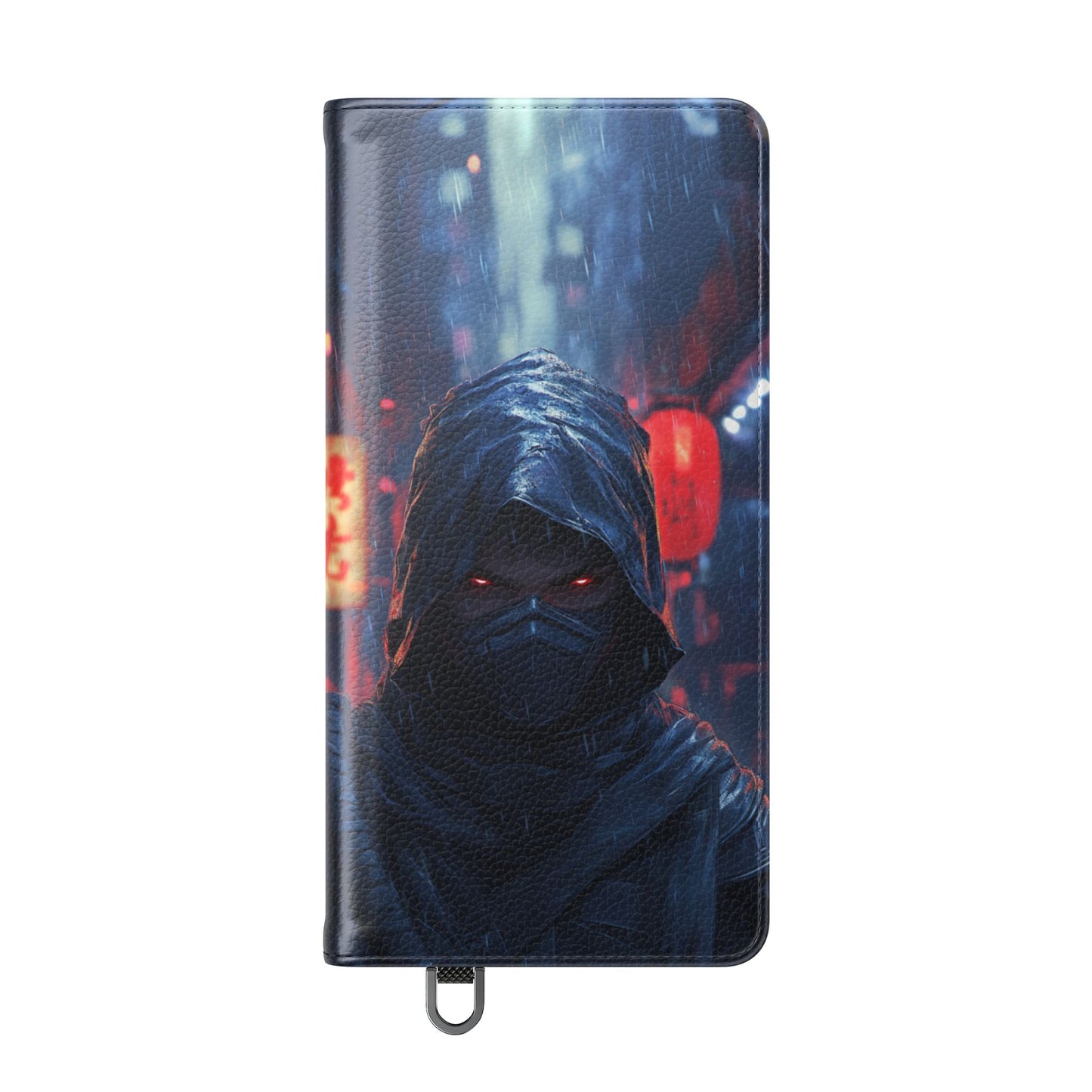 Cyberpunk Ninja Red Eyes Rain - Wallet Flip Case
