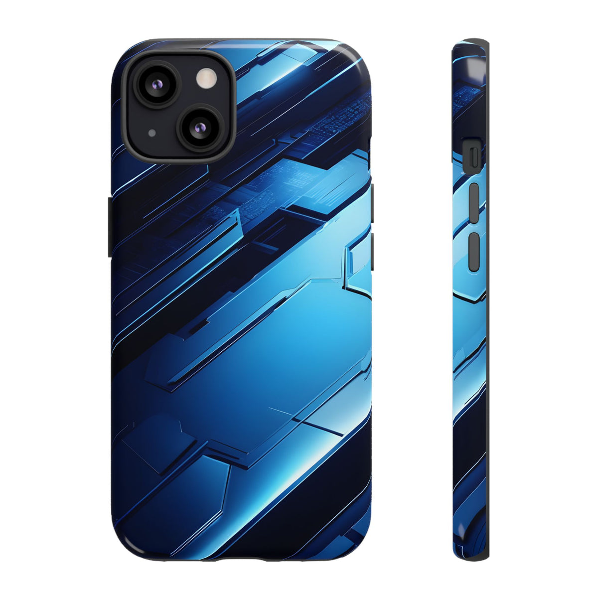 Blue Tech Matrix - Tough iPhone Case