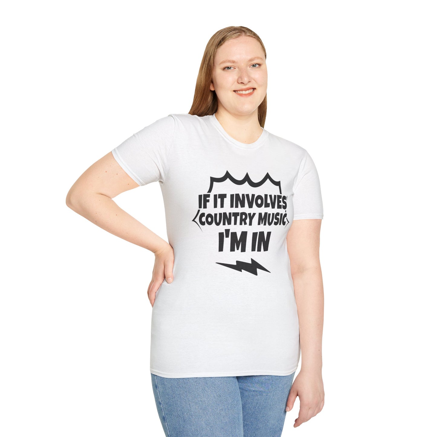 "If It Involves Country Music I'm In" Unisex Soft-Style T-Shirt