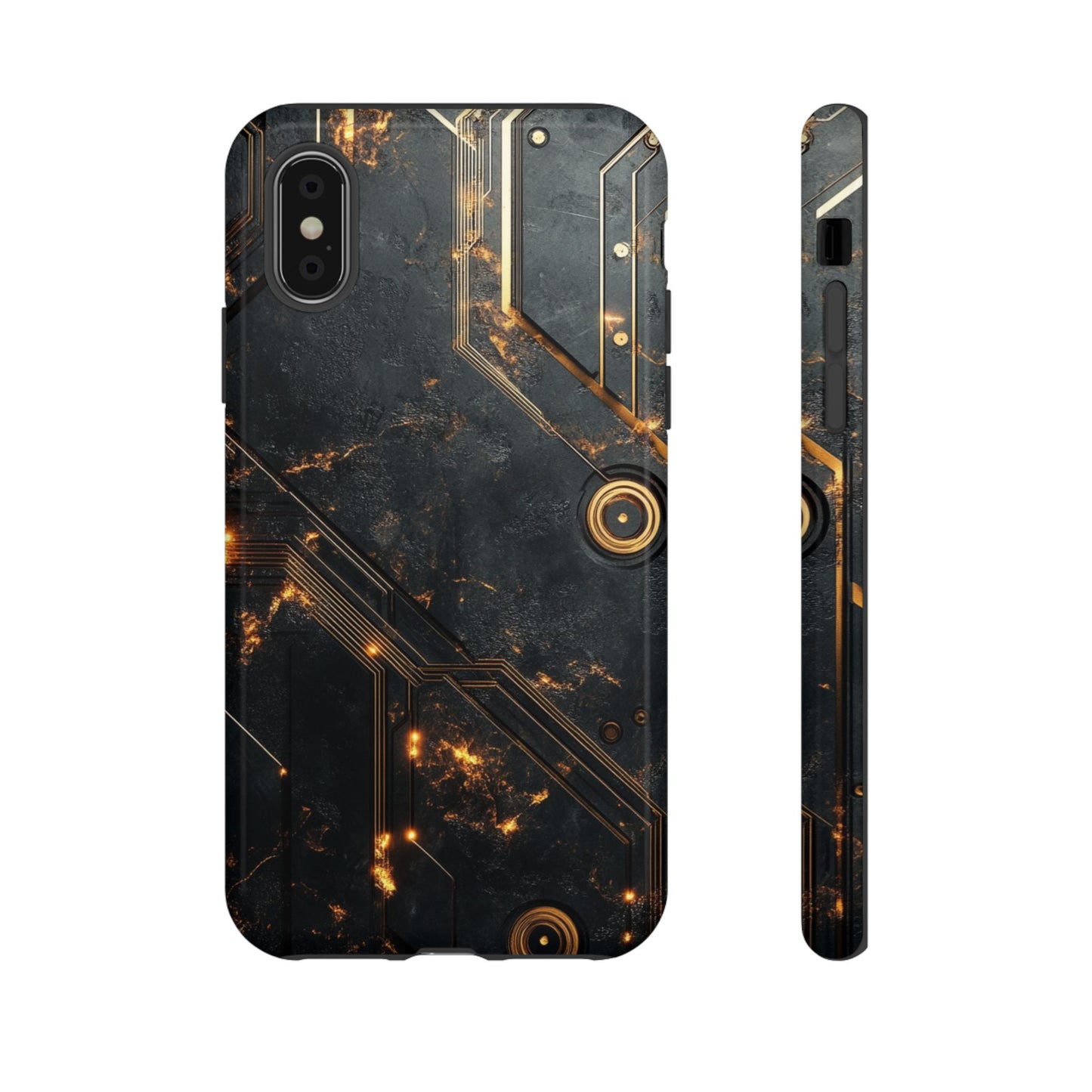 Obsidian Ember Circuit – Tough iPhone Case
